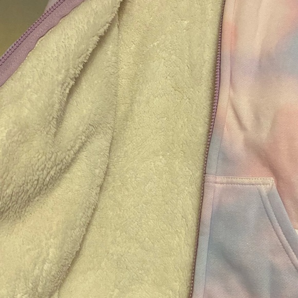 Tie dye Sherpa lined zip up sweatshirt - Picture 3 of 4